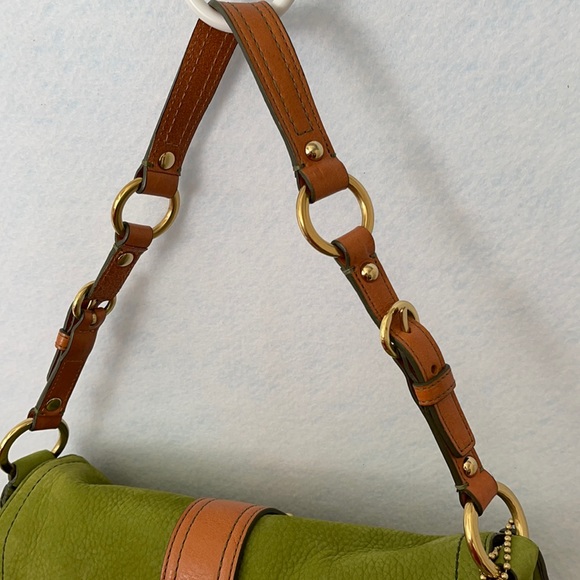 Coach Green Soft Milled Nubuc Leather Shoulder Bag - Picture 3 of 12